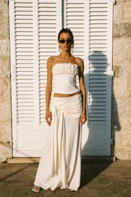 Ance Gria Jude Set Top and Skirt in Ivory Size M / AU 10 for rent on The Volte - image 6
