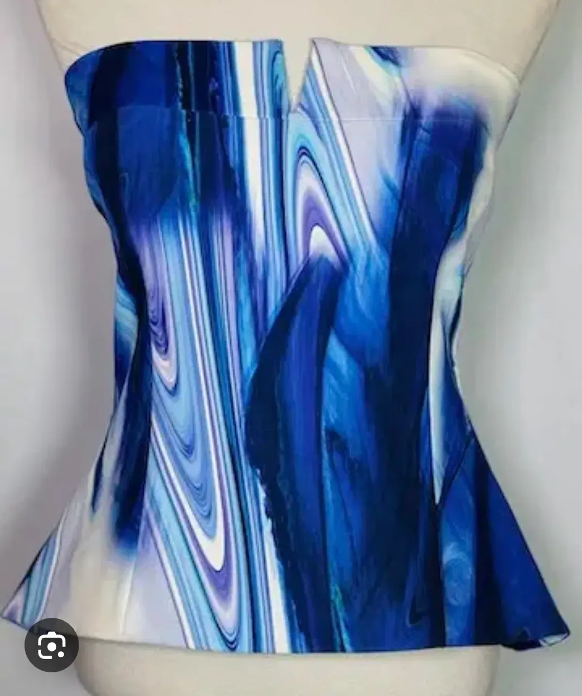 BARDOT Peplum Boned Corset Blue Size 8 for rent on The Volte - main image
