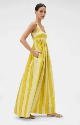 Oroton Slub Silk Striped Sundress Size 10 for rent on The Volte - image 1