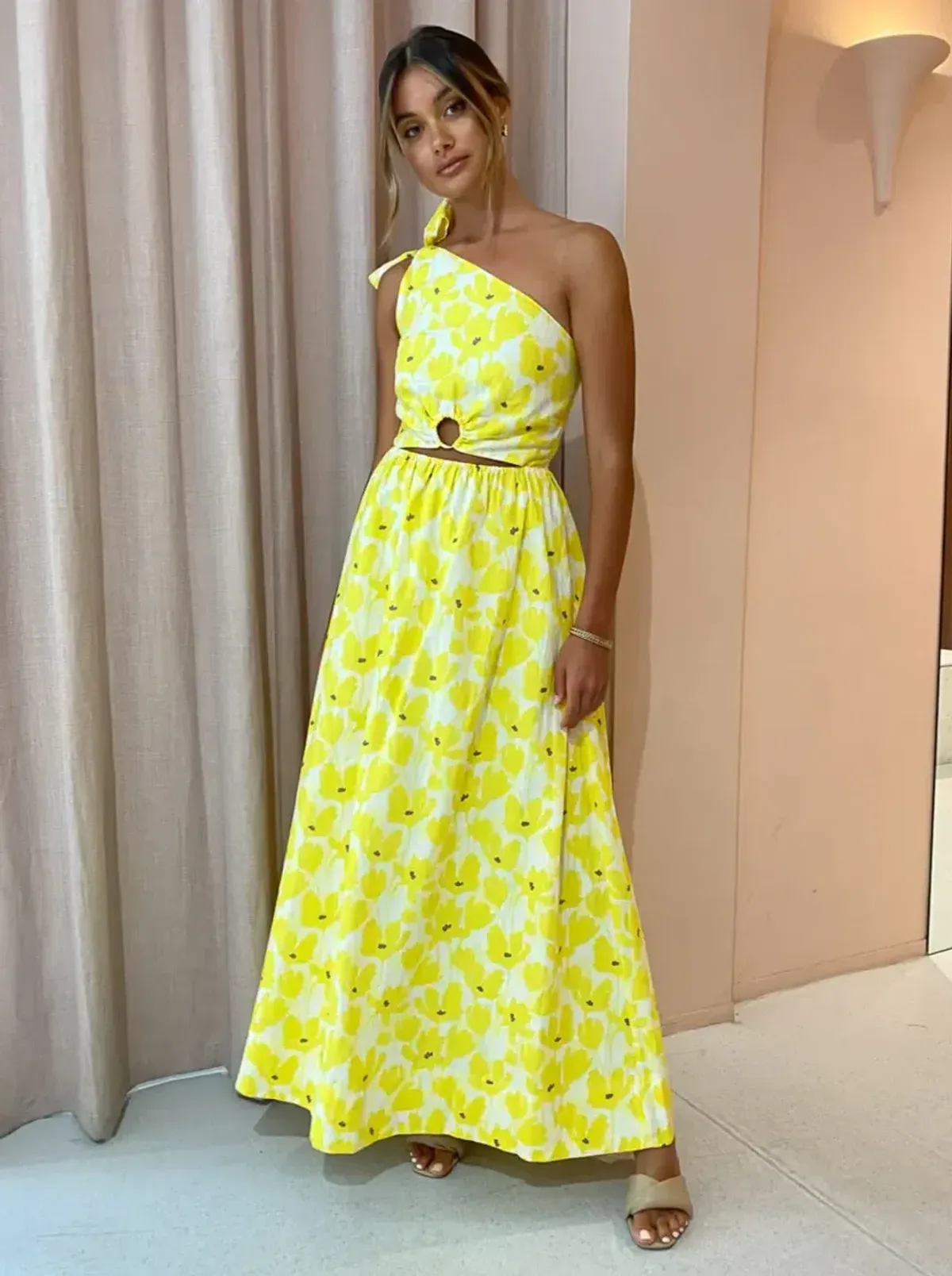 BY NICOLA DAHLIA DRESS YELLOW FLORAL SIZE 6 - Image 5
