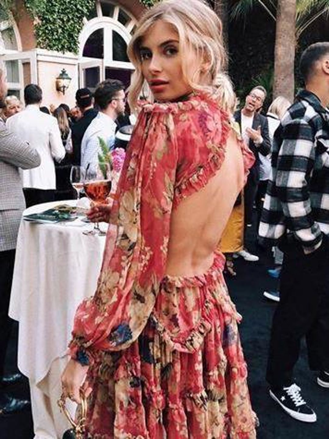 Zimmermann Melody Lace Up Short Dress Burgundy Floral Size 8 for rent on The Volte - main image