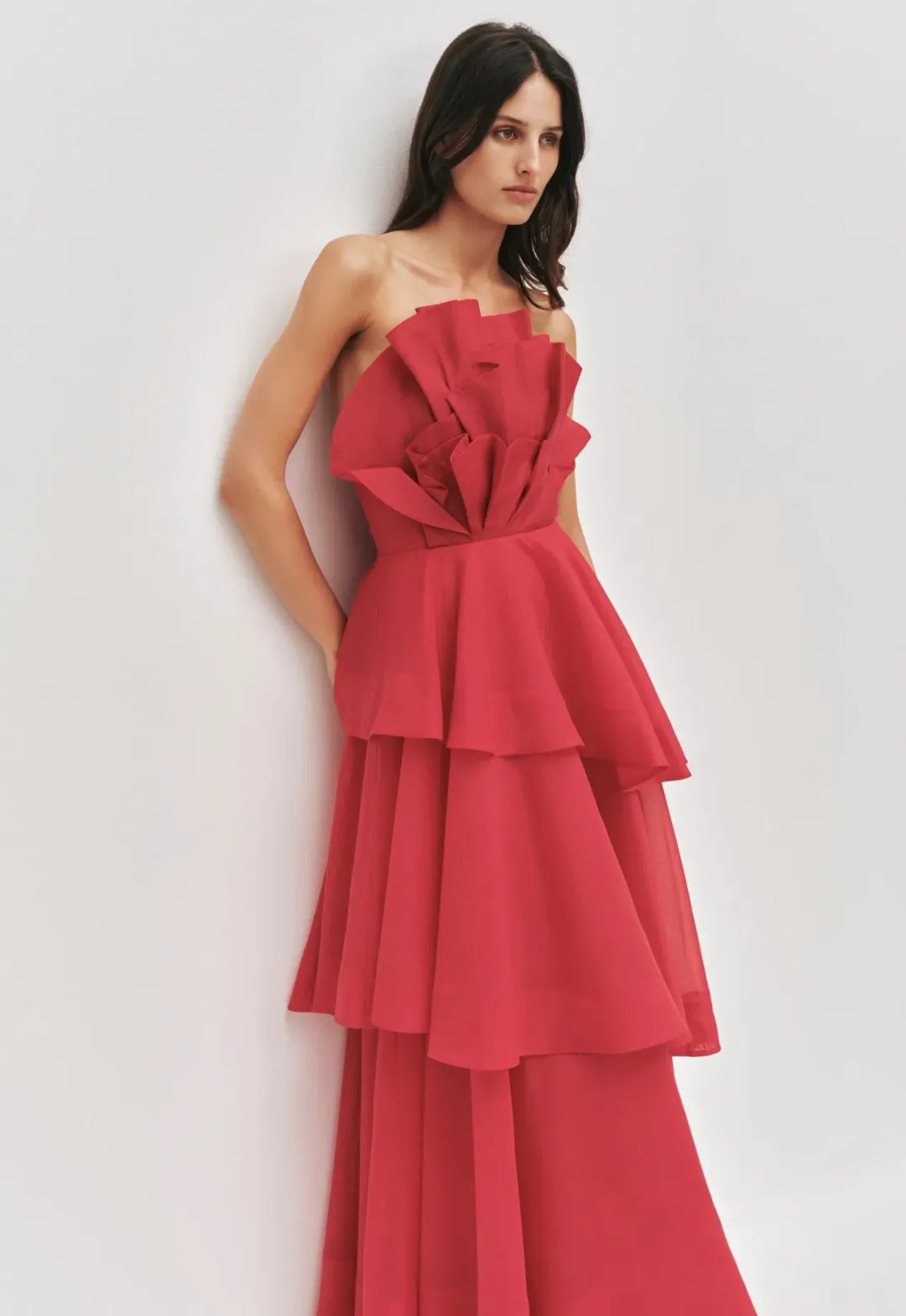 Aje Selestia Gown size 14 Scarlet Red for rent on The Volte - main image