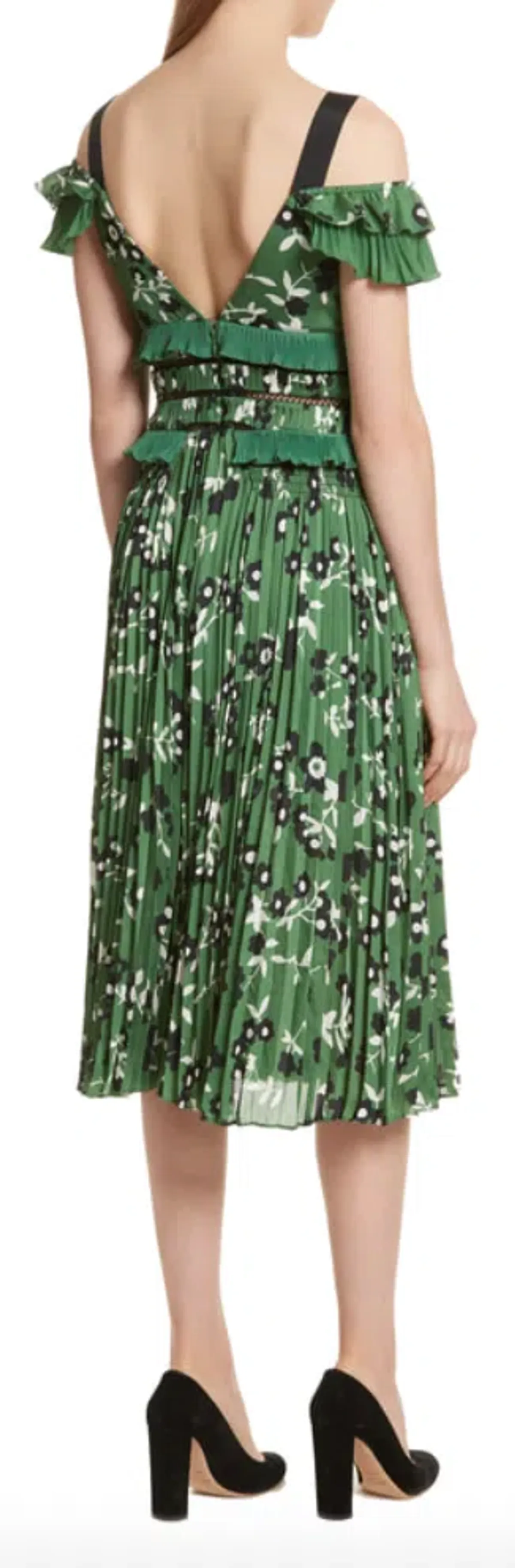 Self-Portrait Green Floral Midi Dress / AU 8 - Image 3