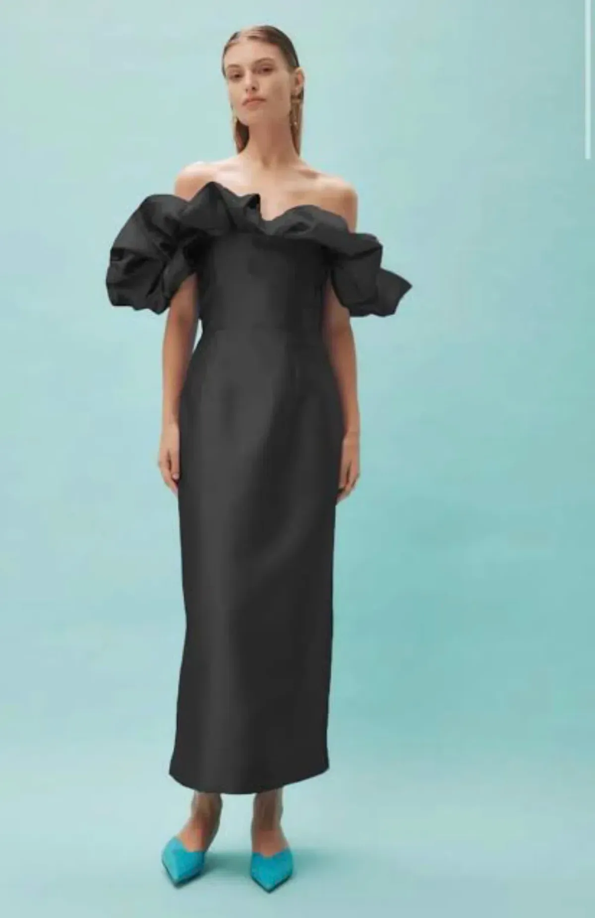 Alemais Suzi Off Shoulder Midi Dress Black Size 6 - Image 1