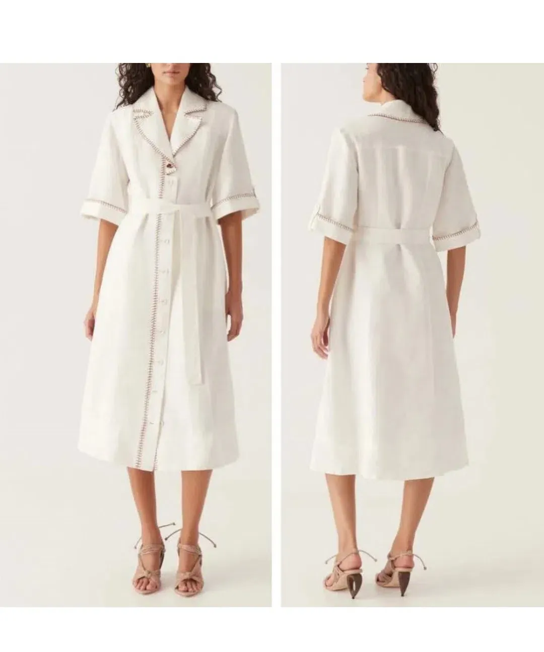Aje White Shirt Dress Size 14 for rent on The Volte - main image
