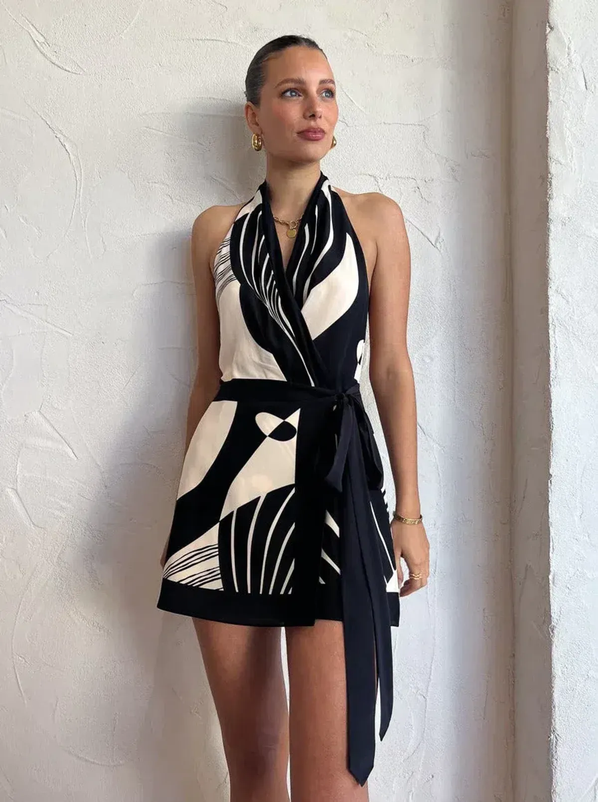 Sir The Label Realisme Wrap Halter Mini Dress Size 4 / AU 14 - Image 2