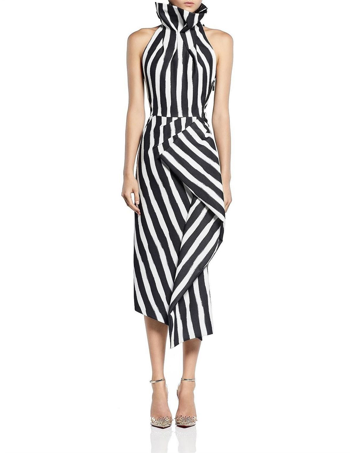 Maticevski Solar Drape Crepe Dress Black Size 12 - Image 1