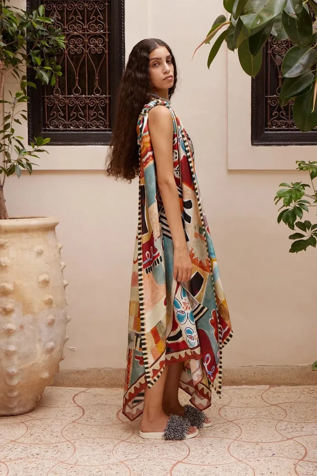 Alemais MICHELLE SCARF SILK MIDI DRESS Size 12 - Image 2
