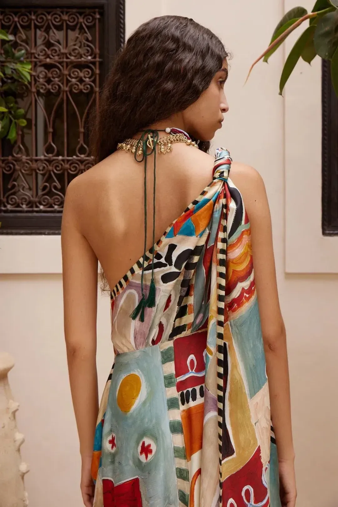 Alemais MICHELLE SCARF SILK MIDI DRESS Size 12 for rent on The Volte - main image