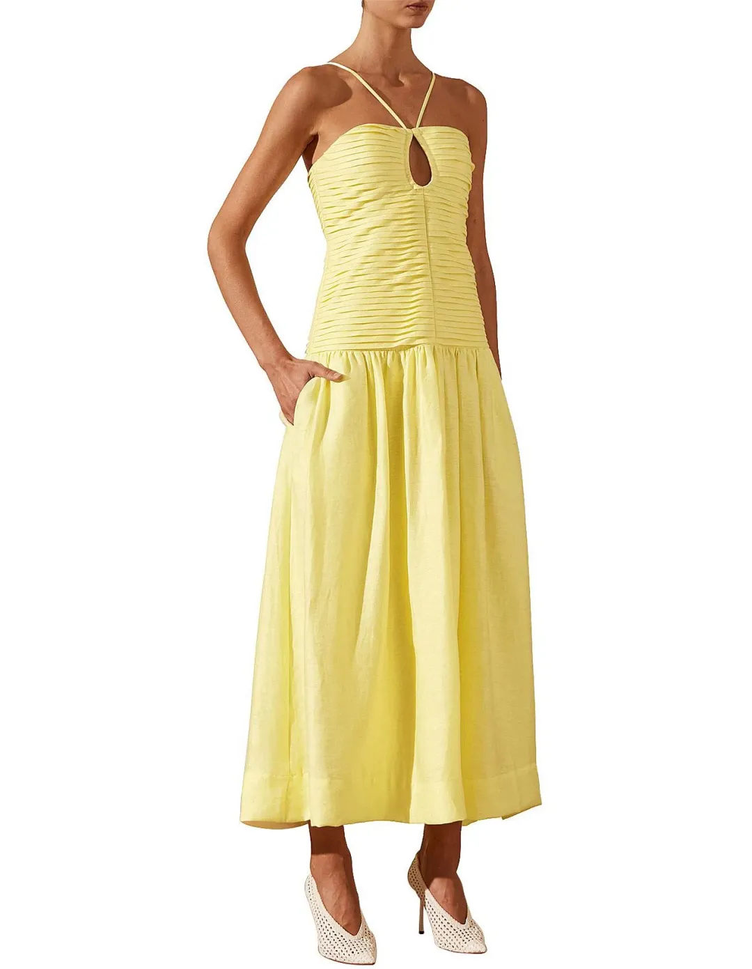 SHONA JOY THEA KEYHOLE MIDI DRESS SIZE 12 for rent on The Volte - main image