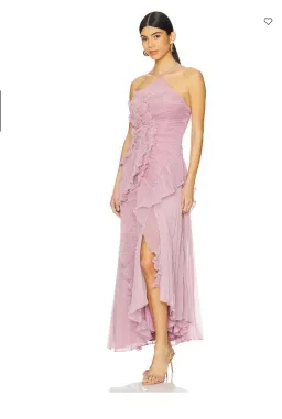 Amur Lorelie Midi Halter Gown Dress Water Hyacinth Pink Size AU 6 /US 2 for rent on The Volte - image 4