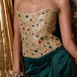 Hand-embroidered custom Sultana corset for rent on The Volte - image 2