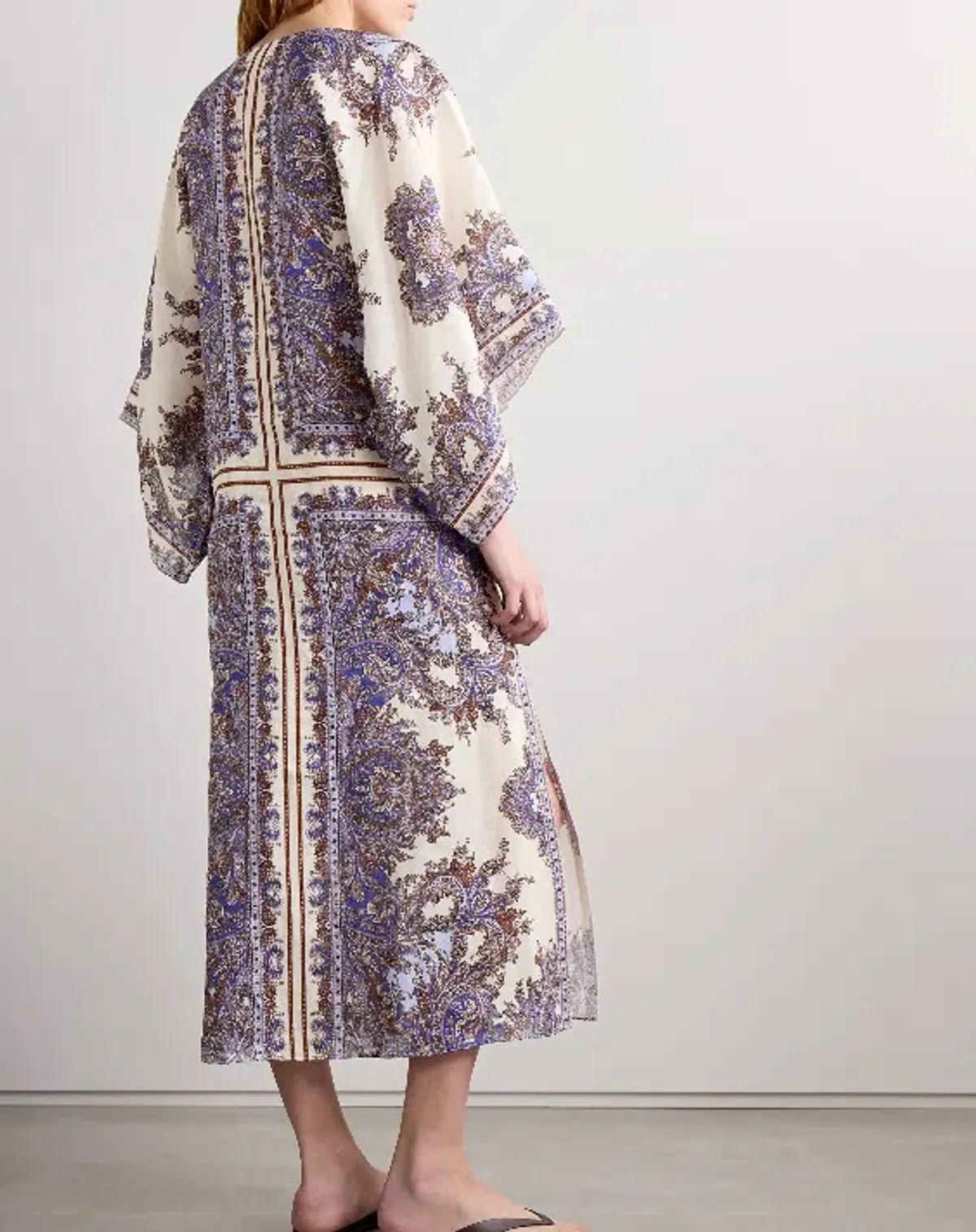 Zimmermann Ottie Paisley Linen Kaftan Purple Size 0 / Au 8 - Image 3