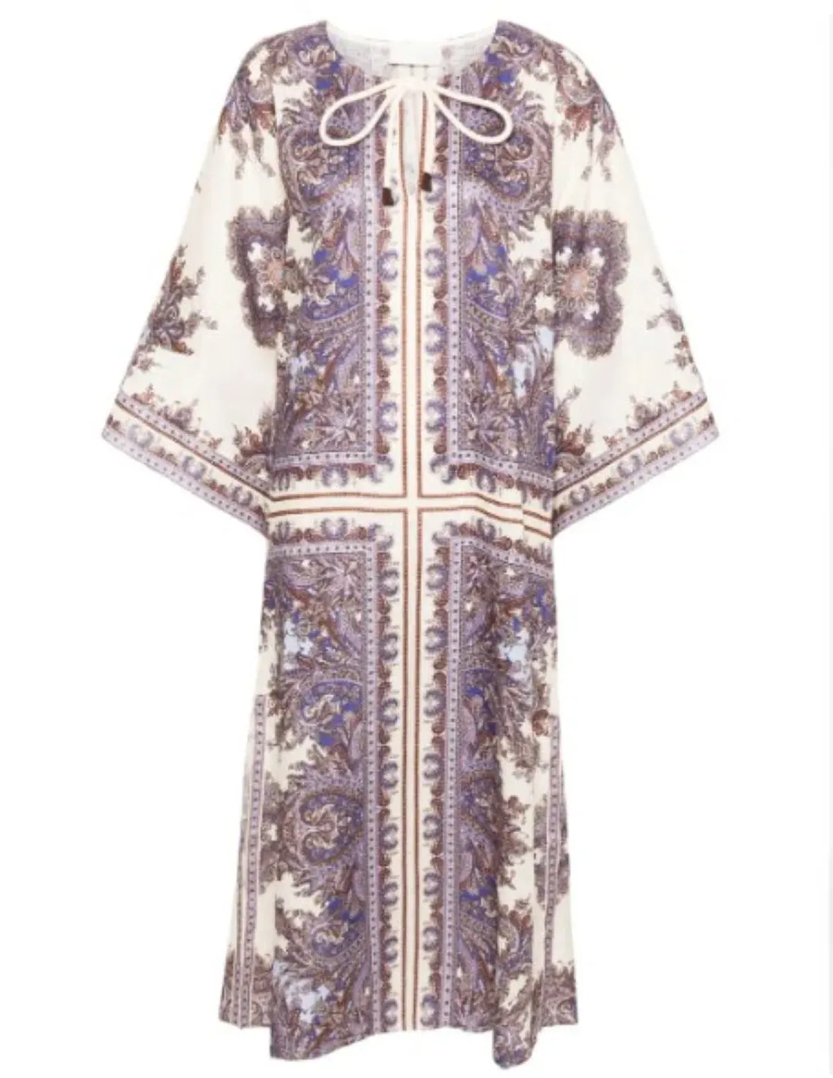 Zimmermann Ottie Paisley Linen Kaftan Purple Size 0 / Au 8 - Image 4