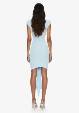 Christopher Esber Bezel Quartz Disconnect Short Sleeve Mini Dress lago blue Size 8 for rent on The Volte - image 2