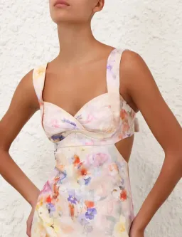 ZIMMERMANN CRUSH MIDI DRESS IN MULTI FLORAL SIZE 2/12 AU for rent on The Volte - image 1