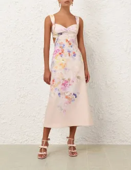 ZIMMERMANN CRUSH MIDI DRESS IN MULTI FLORAL SIZE 2/12 AU for rent on The Volte - image 2