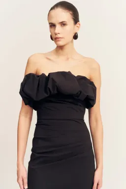 SHONA JOY - BLACK CAMPBELL STRAPLESS BUBBLE MAXI DRESS for rent on The Volte - image 3