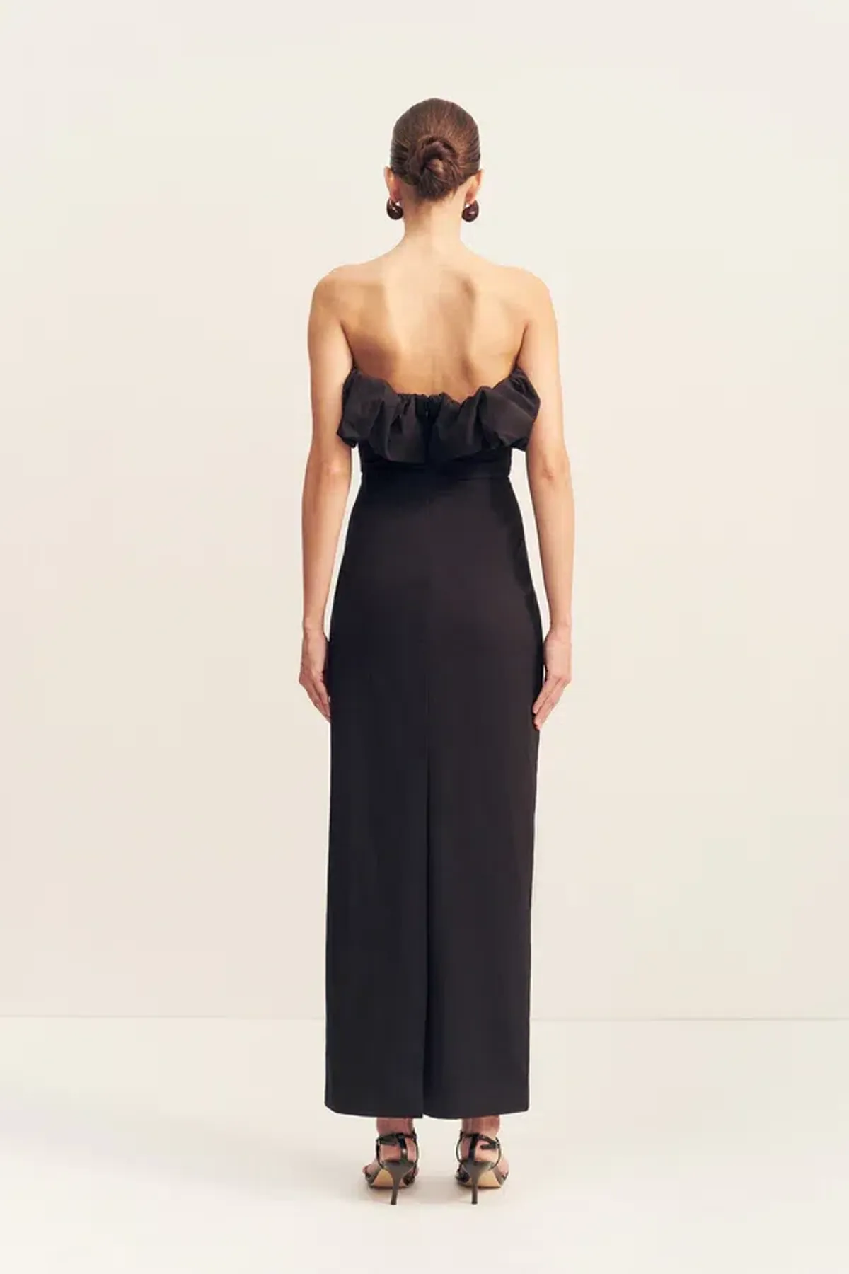 SHONA JOY - BLACK CAMPBELL STRAPLESS BUBBLE MAXI DRESS - Image 1