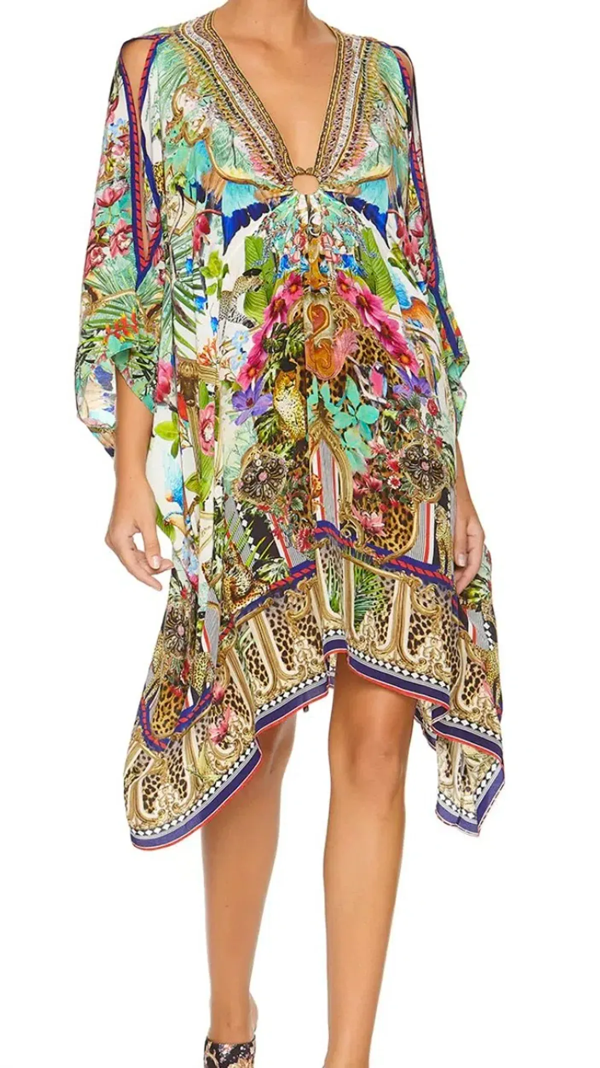 Camilla Champagne Coast Short Kaftan with Hardware One Size - Image 6