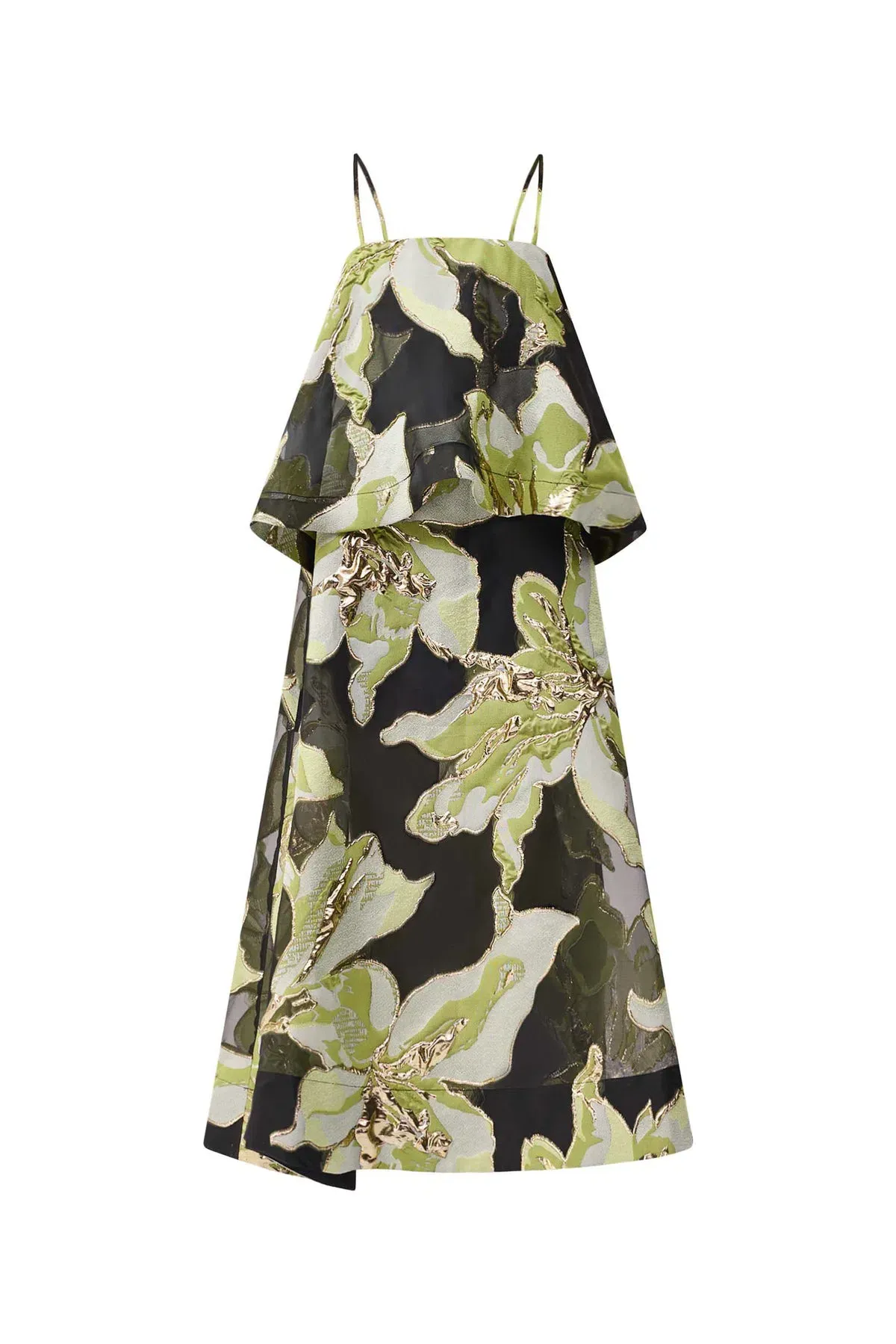 Elliatt Elysia Tiered Gown in Black and Green Floral Size XS / AU 6 - Image 5