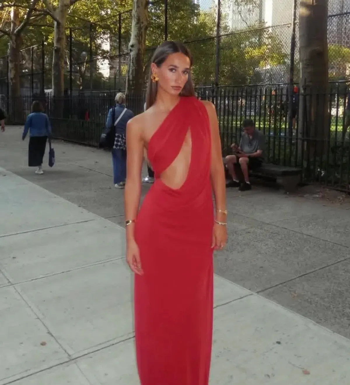 misha the solstice cupro dress red 8 for rent on The Volte - main image