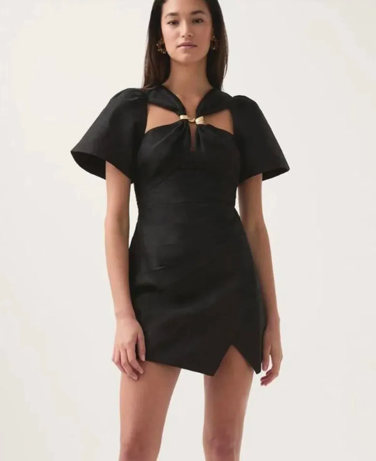 Aje presence twisted mini dress size 14 black - Image 2