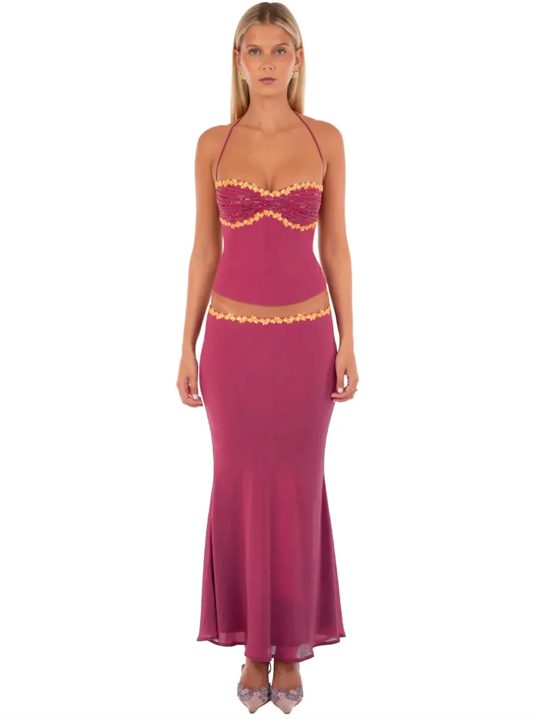 I AM DELILAH JEMIMA MIDI SKIRT & JEMIMA HALTER. SIZE S / AU 8-10 for rent on The Volte - main image