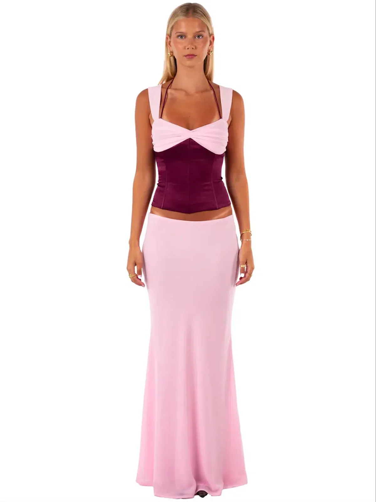 I AM DELILAH SCARLETT MAXI SKIRT & CORSET. SIZE XS / AU 6-8 - Image 1