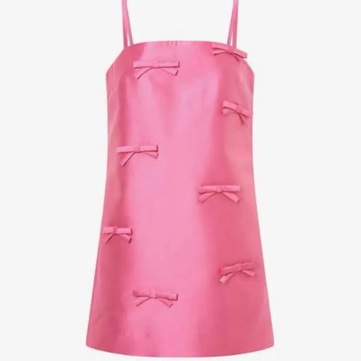 OROTON Satin Bow Mini Dress Candy Pink Size 8 AU - Image 9