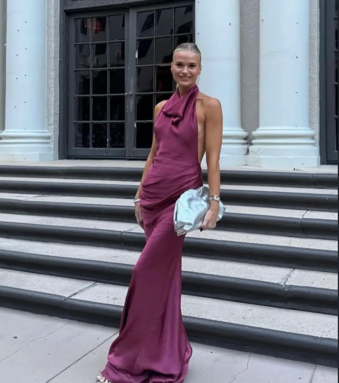 Gaia Dress in Plum for rent on The Volte - main image