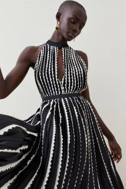 Karen Millen Pleated Lace Halter Maxi Dress Size AU 10 / M for rent on The Volte - image 4