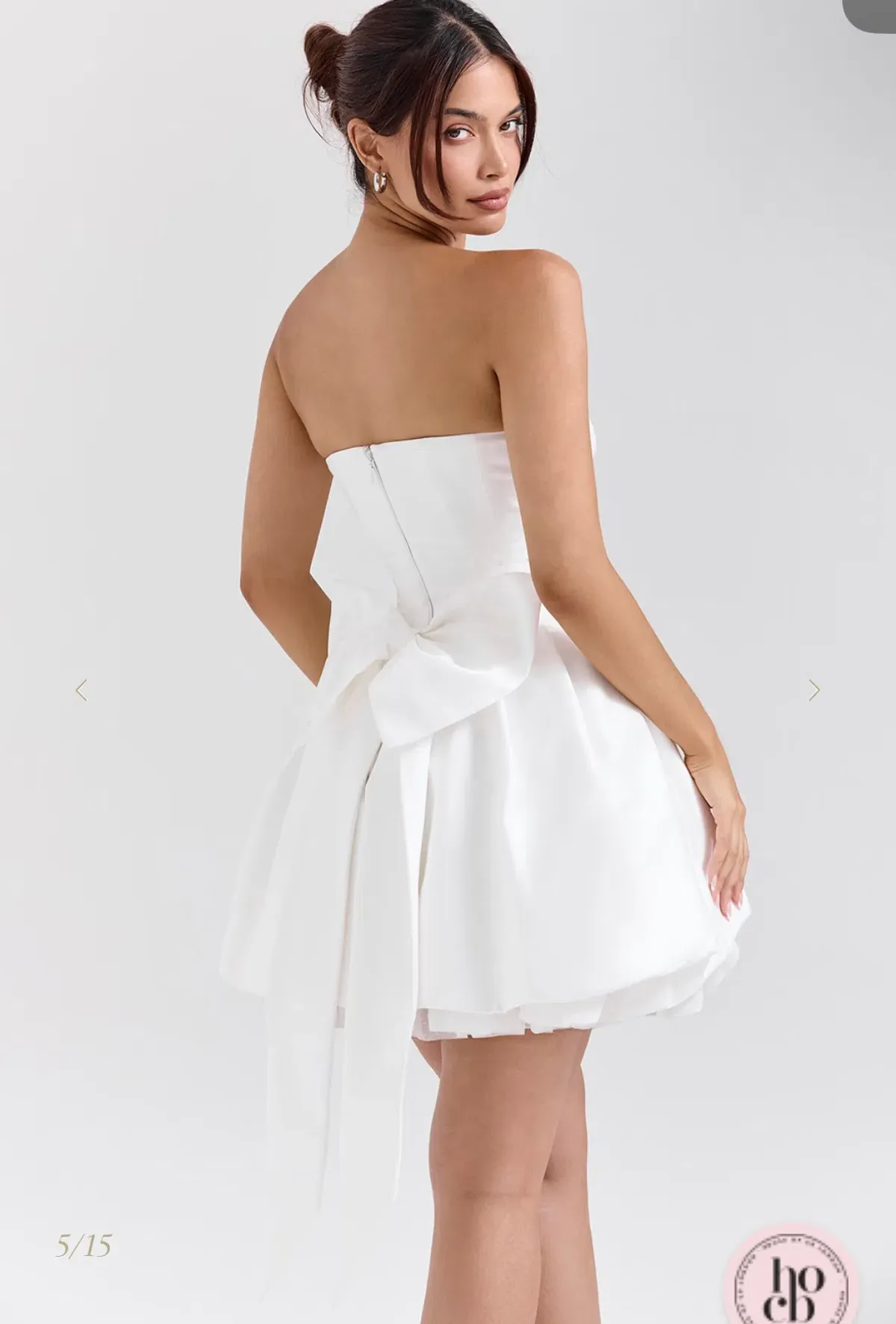 White satin bow mini dress - Image 6