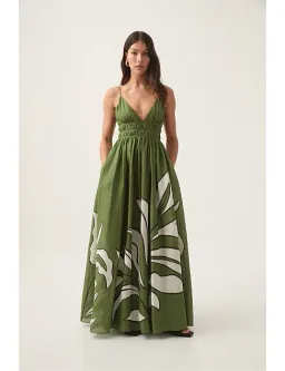 Aje Planetary Maxi Dress in Abstract Fern Size AU 6 for rent on The Volte - image 4