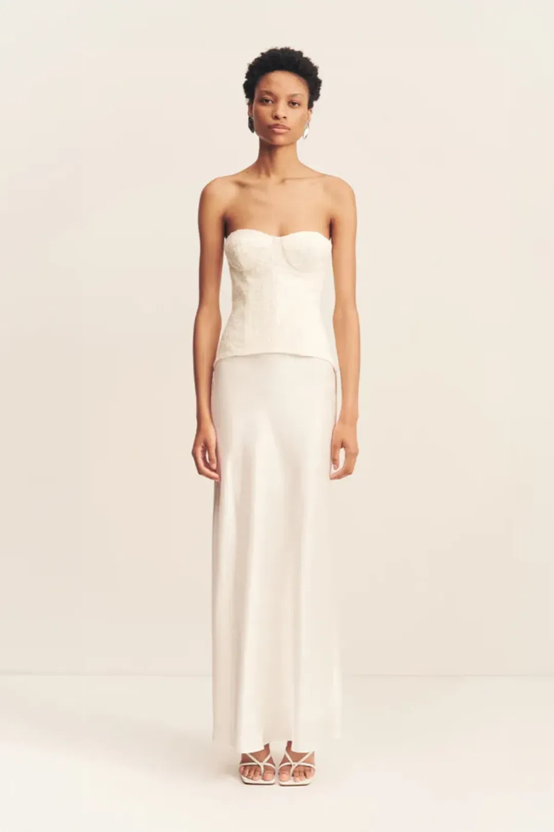 Shona Joy Luminous Lace Bustier & Maxi Skirt - Size 4 Top & Size 6 Skirt for rent on The Volte - main image