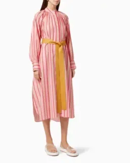 Oroton Candy Stripe Shirt Dress with pockets and belt Size 14 fits 16 for rent on The Volte - image 1