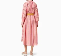 Oroton Candy Stripe Shirt Dress with pockets and belt Size 14 fits 16 for rent on The Volte - image 4