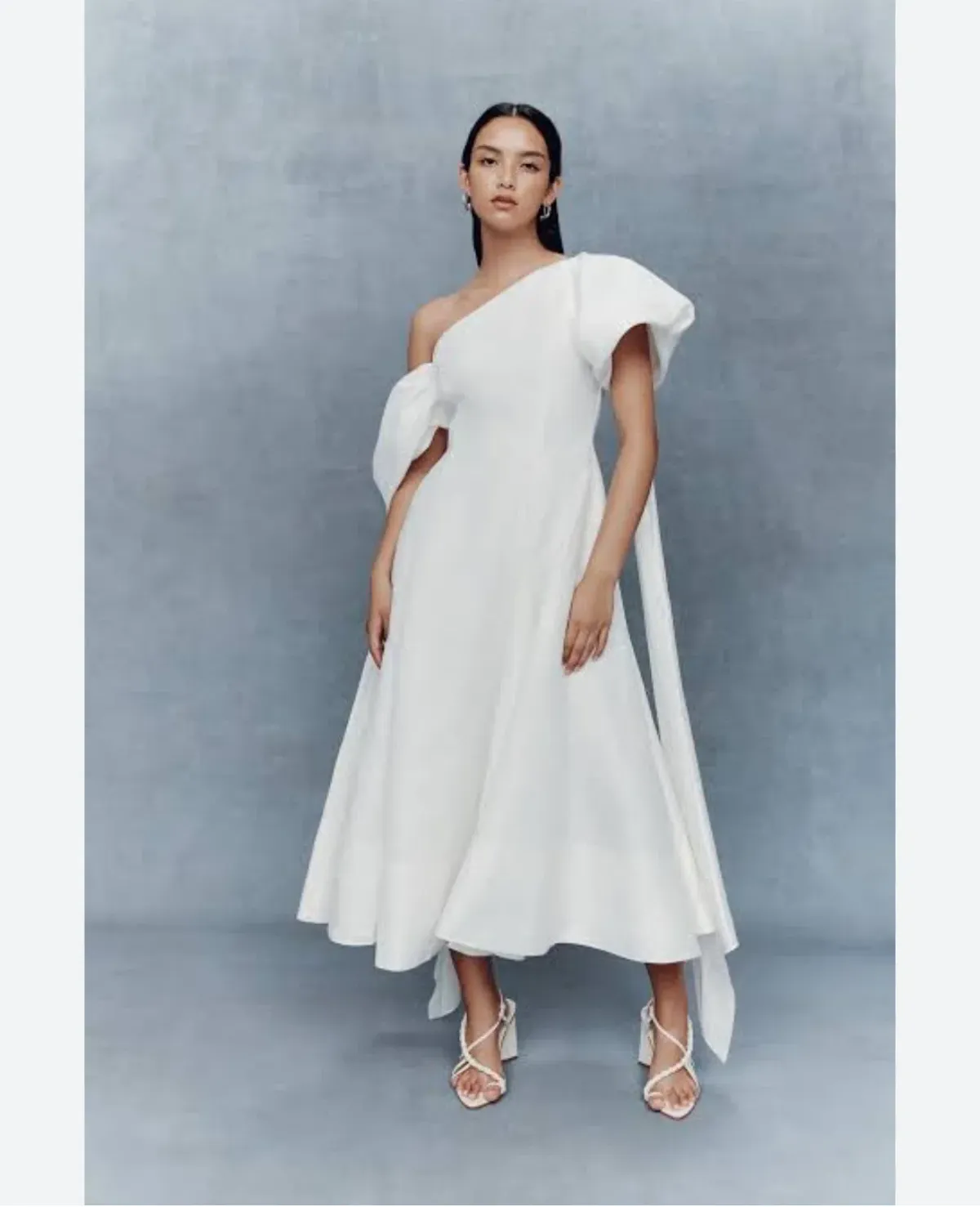 Aje Arista Tulip Puff Sleeve White Midi Size 6 - Image 3