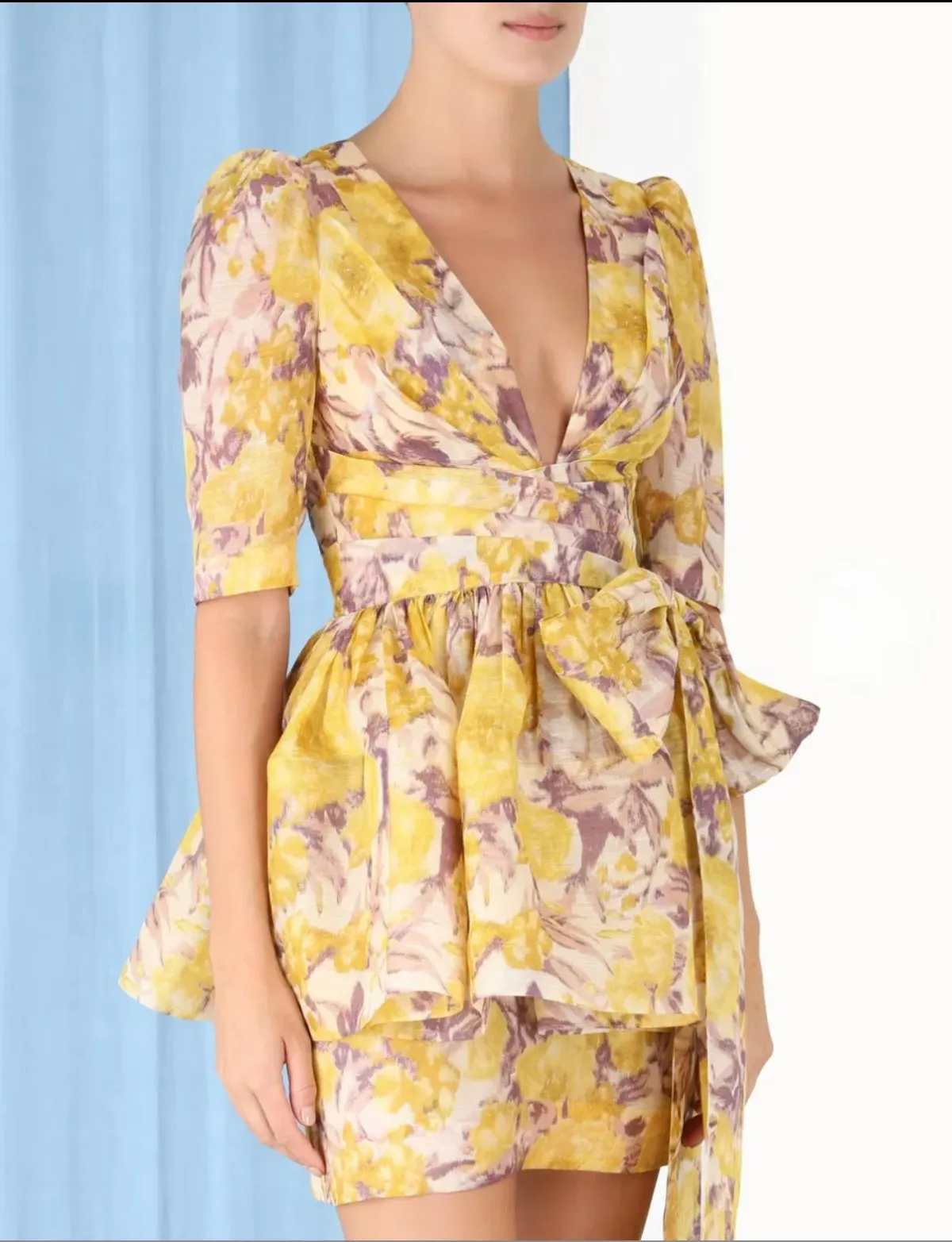 Zimmermann High Tide Peplum Mini Dress Size 0 (AU 6–8) - Image 2