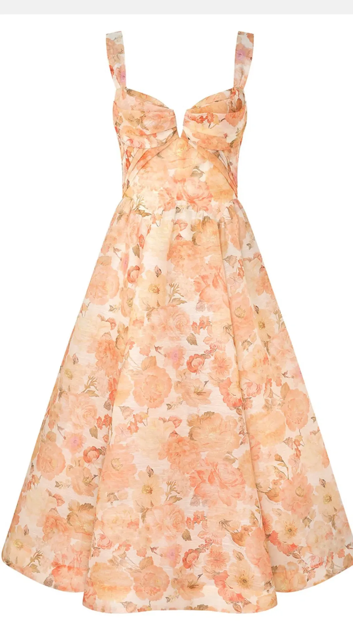 Zimmermann Rebellion Drape Midi Dress in Golden Bloom for rent on The Volte - main image