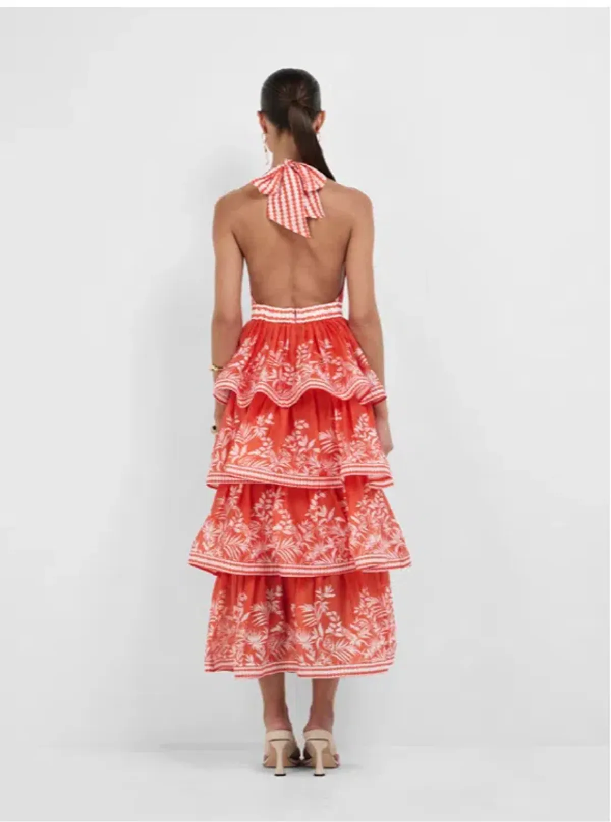 Sheike Ravello Palm Dress Red and White, Size 12 - Image 5