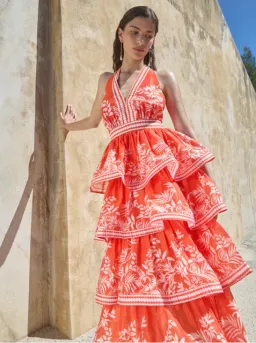 Sheike Ravello Palm Dress Red and White, Size 12 for rent on The Volte - image 2