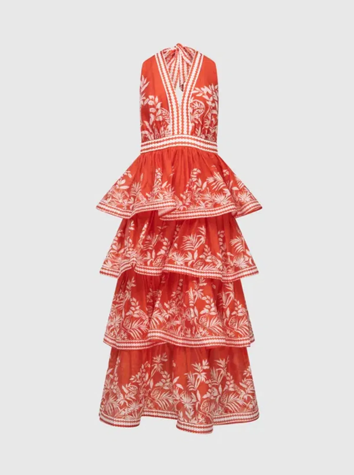 Sheike Ravello Palm Dress Red and White, Size 12 - Image 6