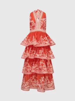 Sheike Ravello Palm Dress Red and White, Size 12 for rent on The Volte - image 6
