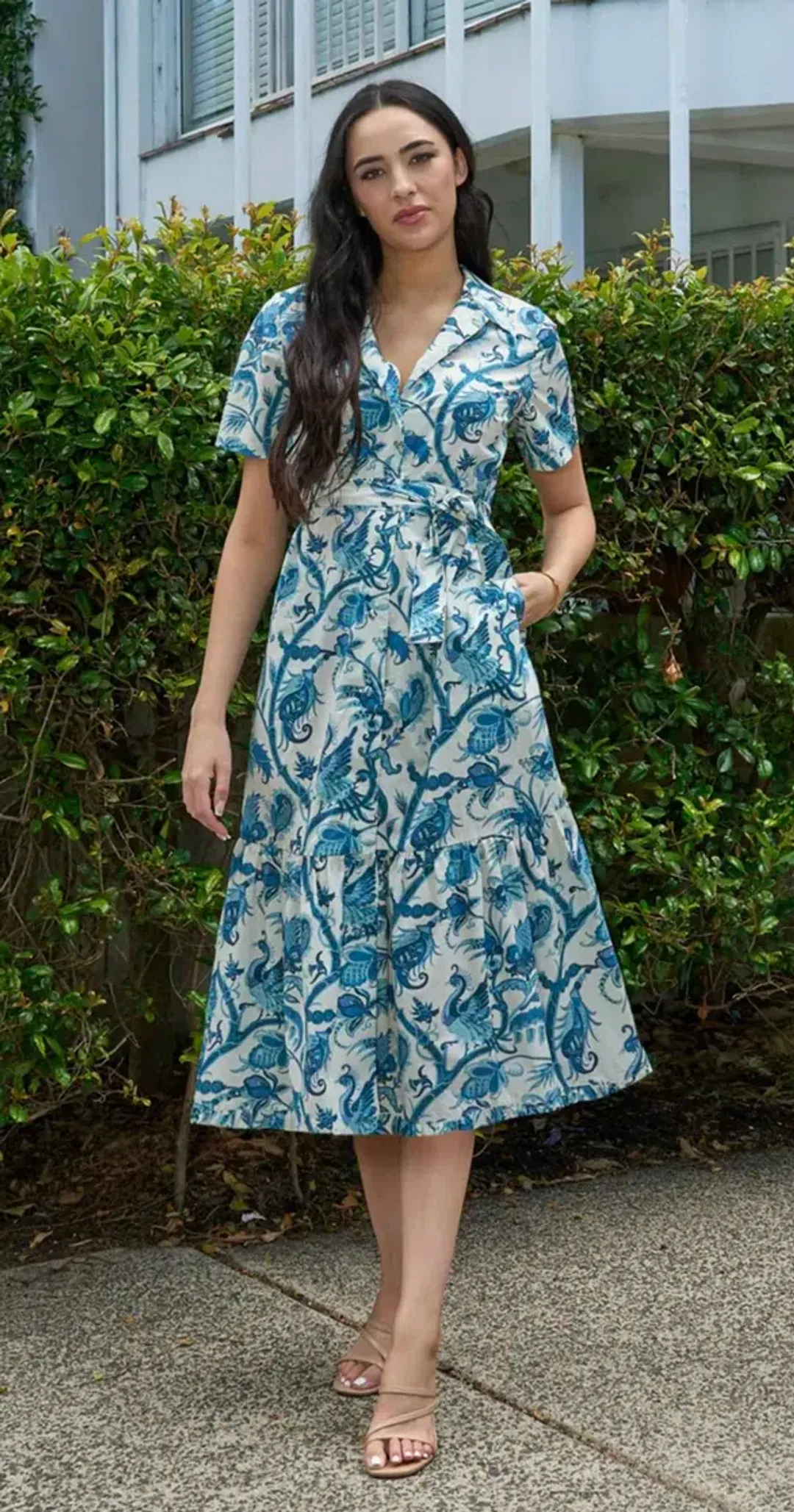 Leona Edmiston Danica Phoenix Rising Midi Shirtdress Size XS/10 for rent on The Volte - main image