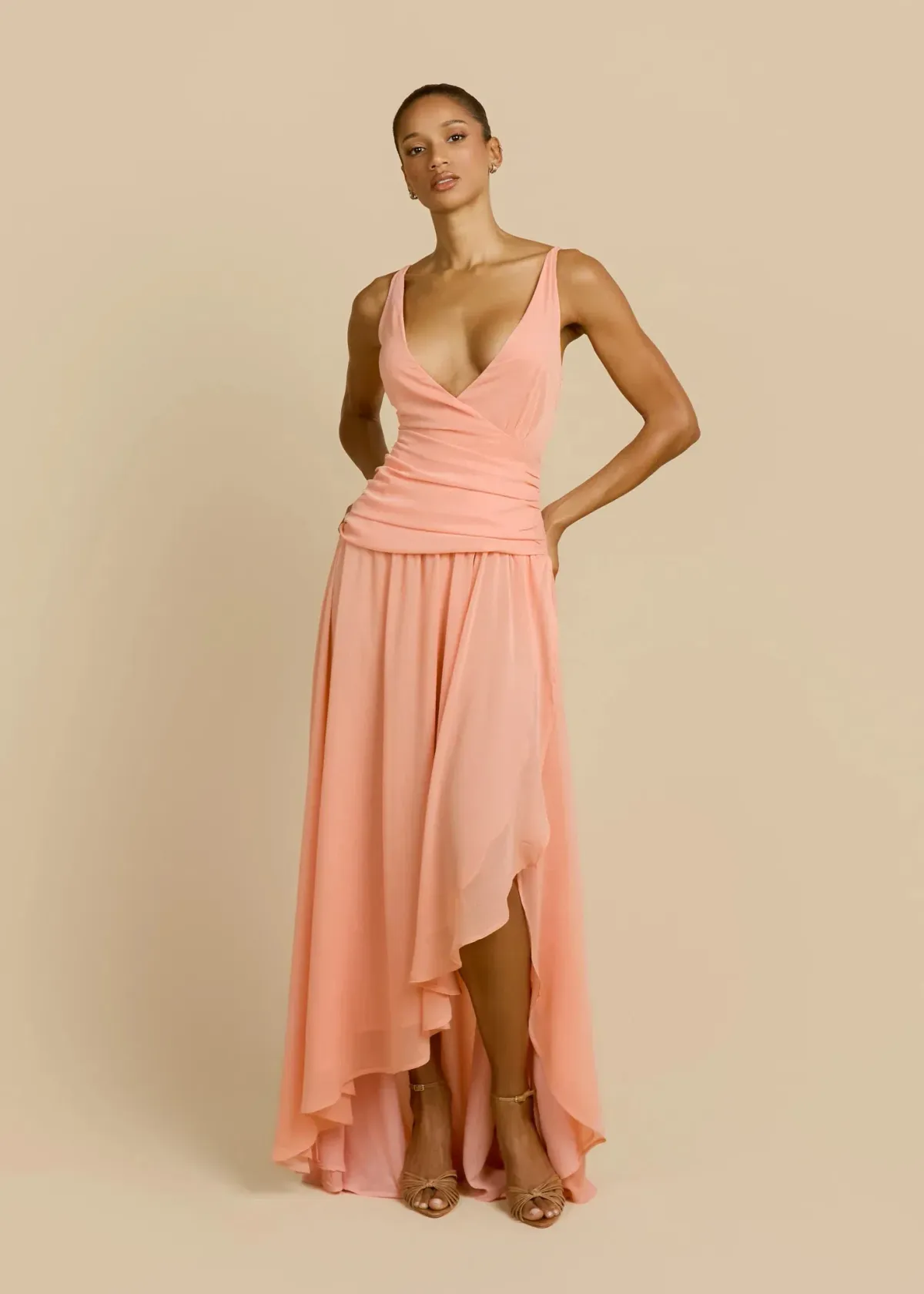 ARCINA ORI DELILAH DRESS PEACH SIZE 8 (S) for rent on The Volte - main image