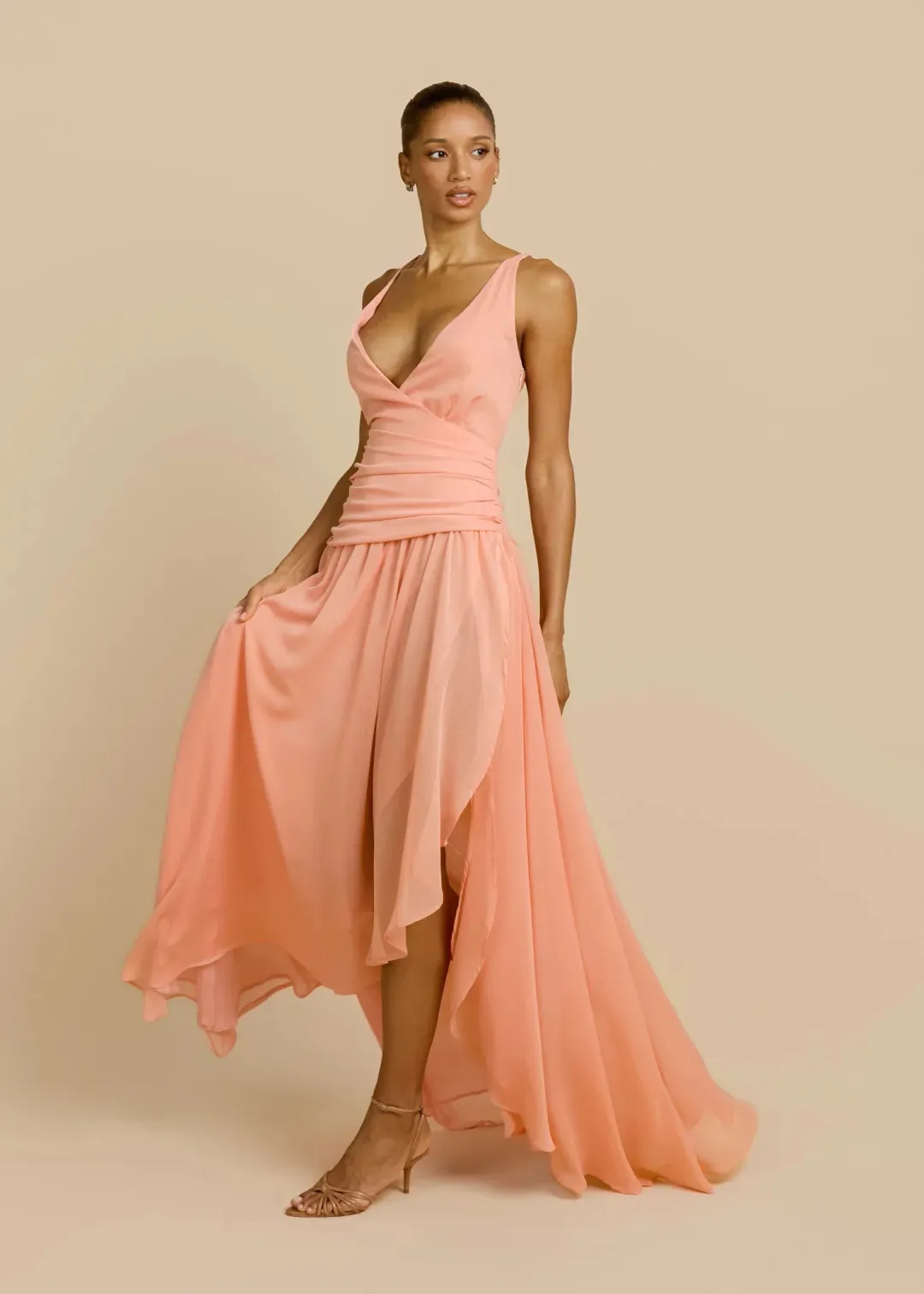ARCINA ORI DELILAH DRESS PEACH SIZE 8 (S) for rent on The Volte - main image