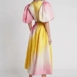 AJE Cloud Burst Cropped Top & Midi Skirt Set Ombre Pink & Yellow SZ 8 for rent on The Volte - image 3