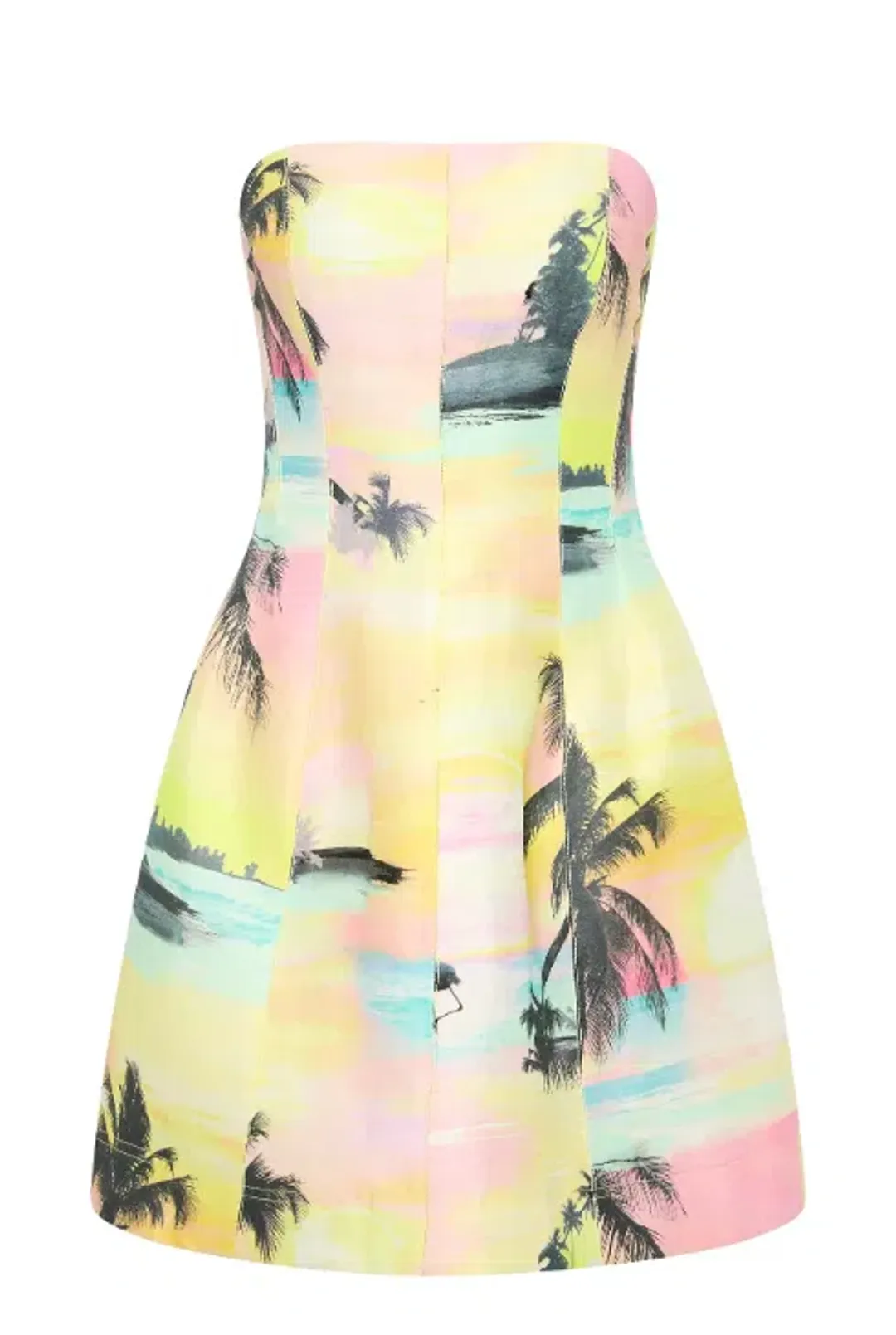 AJE Baret Strapless Mini Dress in Sunset Sky size 6 for rent on The Volte - main image