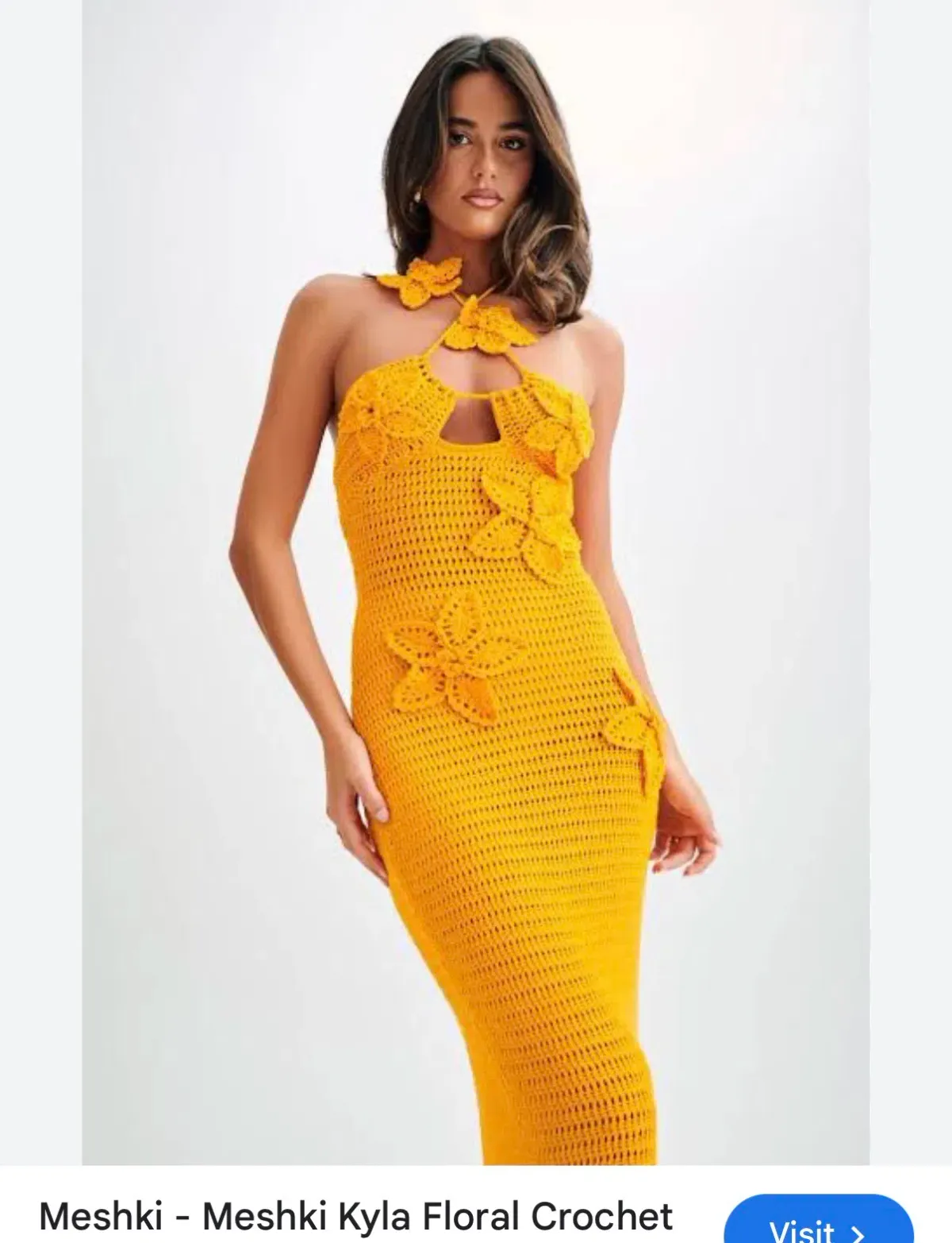 Meshki Island Dress orange Xs or 6 - Image 3